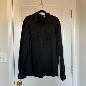Men's Urban Outfitters BDG 100% Cotton Black Button Up Shirt Size Extra Large